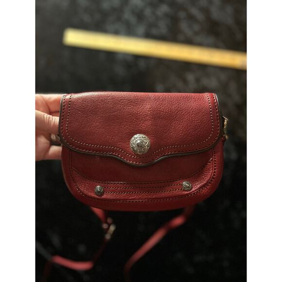 Brighton Red Leather Crossbody Bag Small 7” Wide - Picture 1 of 7